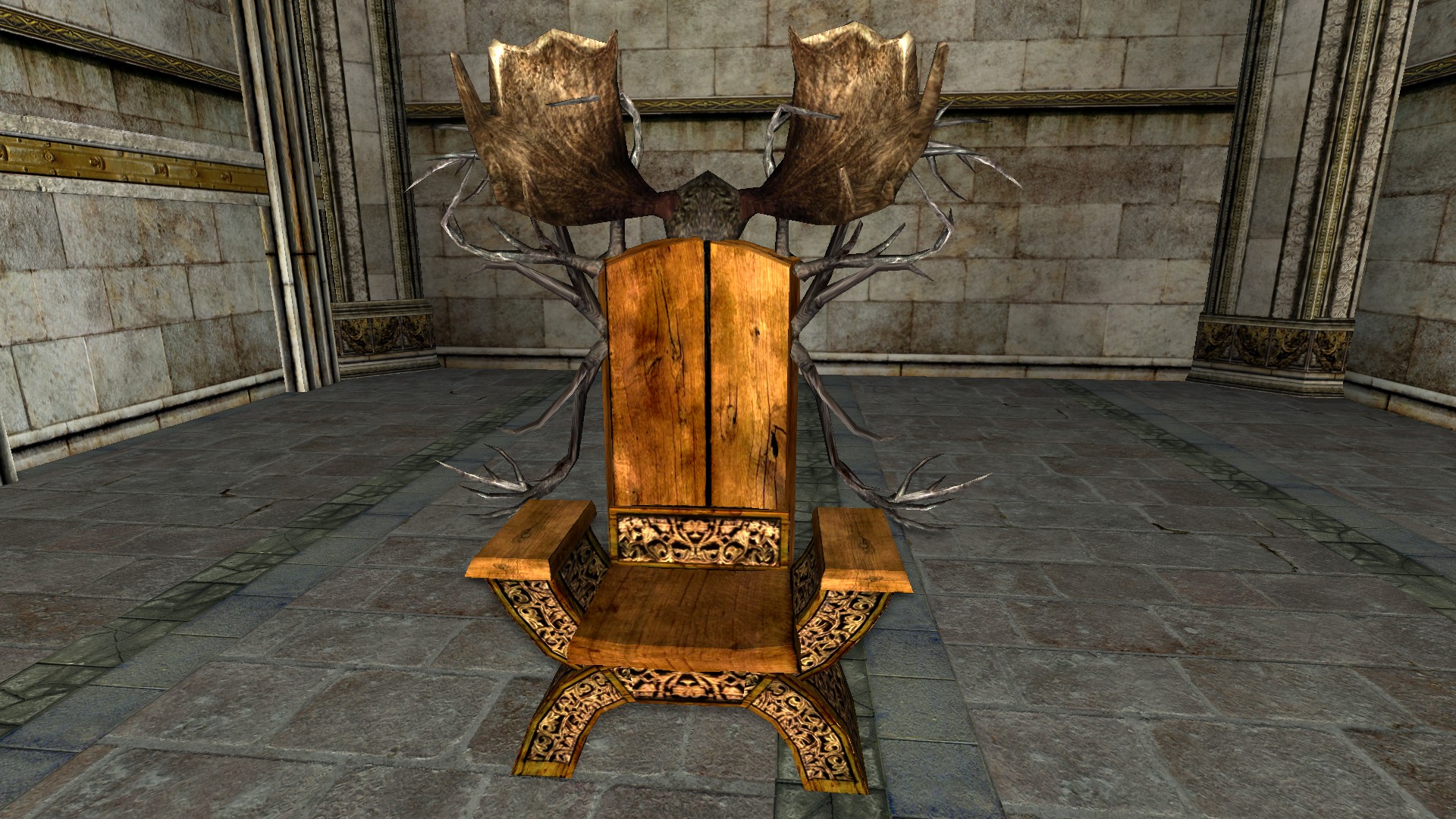 Chaise des Rohirrim avec ramures complexes
