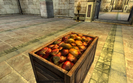Caisse de pommes et d’oranges
