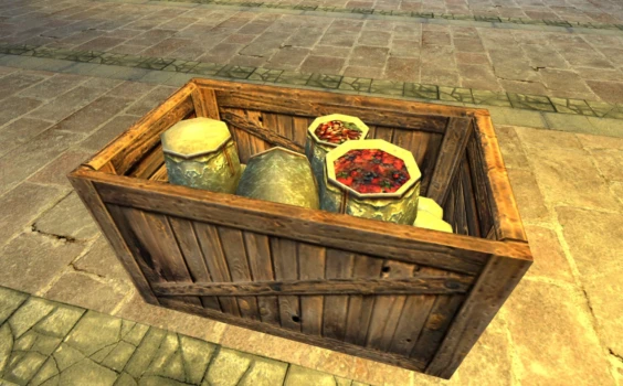 Caisse de jarres