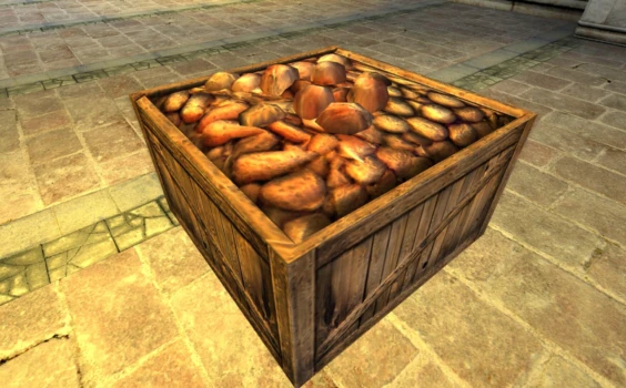 Grande caisse de pommes de terre