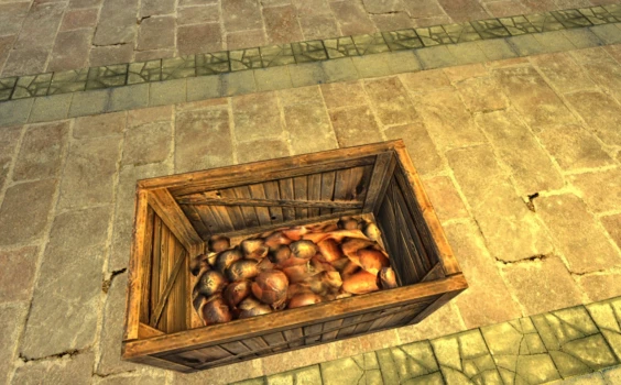 Caisse de pommes de terre presque vide