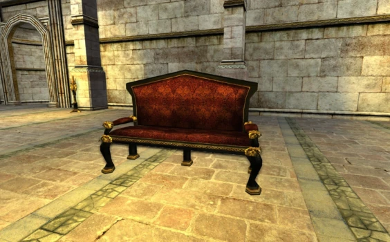 Canapé du Gondor rouge à dos élevé confortable