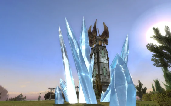 Grand amas de pics de glace