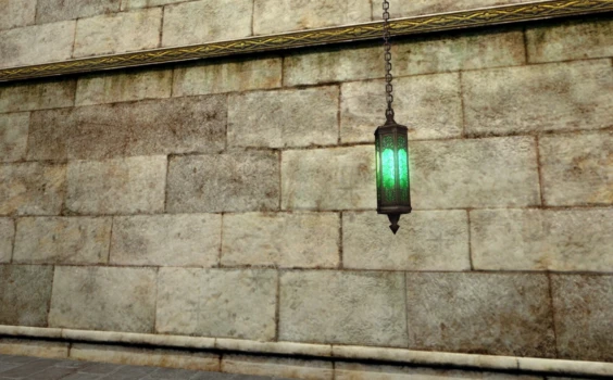 Lanterne suspendue en verre verte