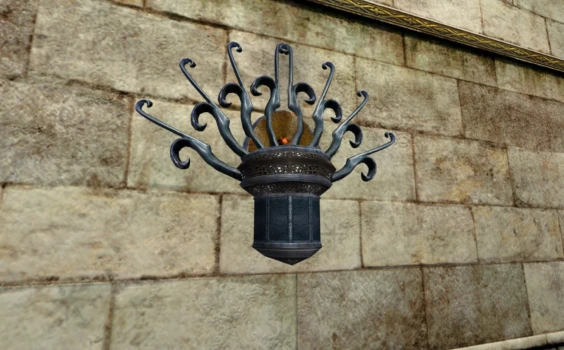 Torchère murale Zajanie ornée