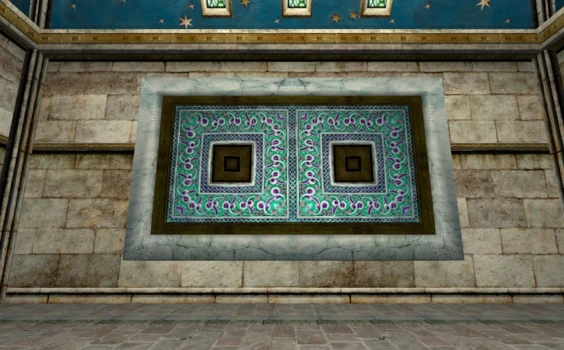 Grand panneau décoratif en mosaïque turquoise
