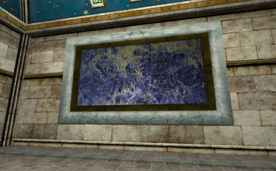 Grand panneau décoratif en marbre bleu foncé