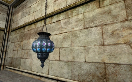 Lanterne suspendue en verre bleue