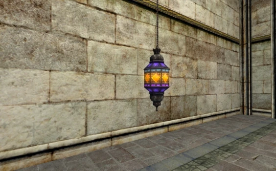 Lanterne suspendue en verre ornée