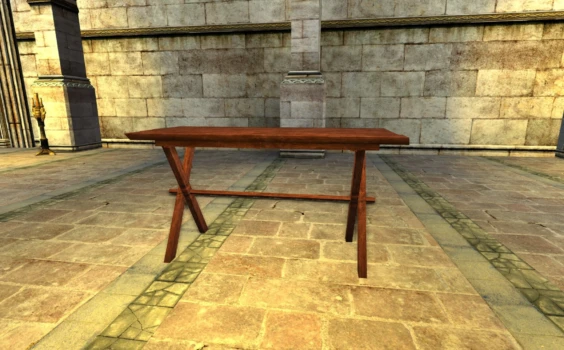 Table simple en bois rouge