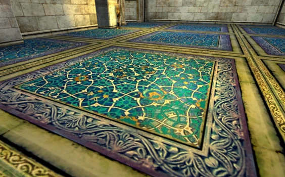 Carrelage bleu azur portant un motif de constellation