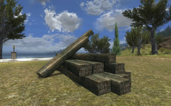 Tas de rondins de chantier naval