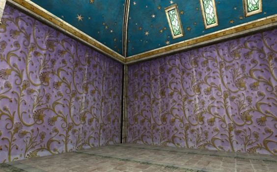 Mur de rideaux violets des Kinta
